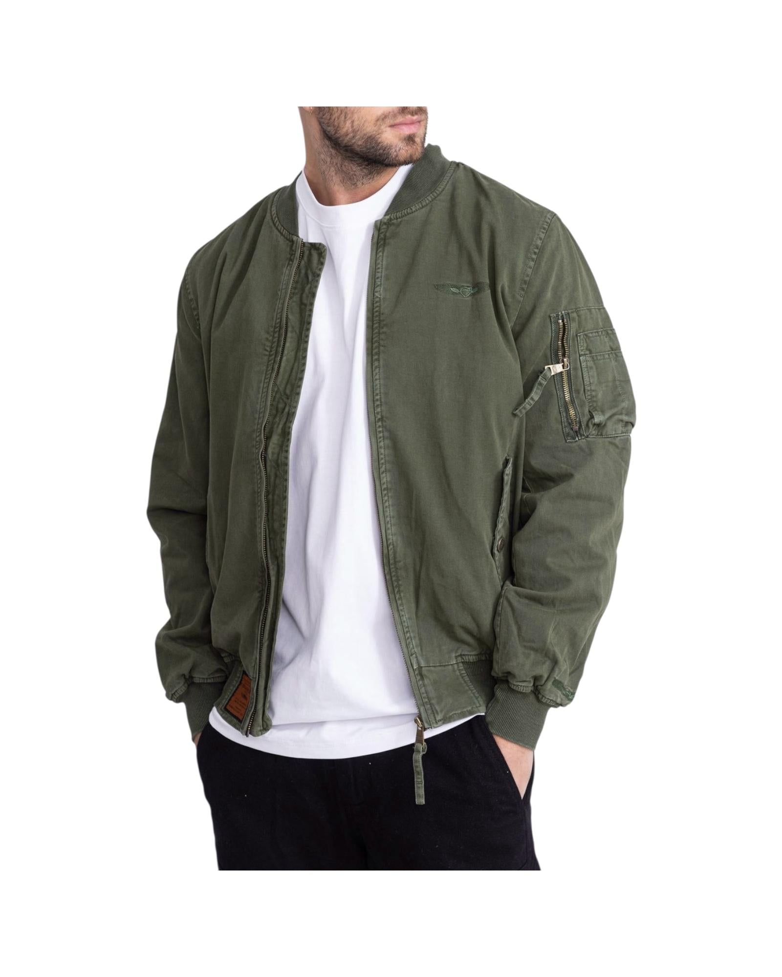 Bomber in canvas di cotone Kaki BMMACB6 KAKI BOMBERS ORIGINAL 