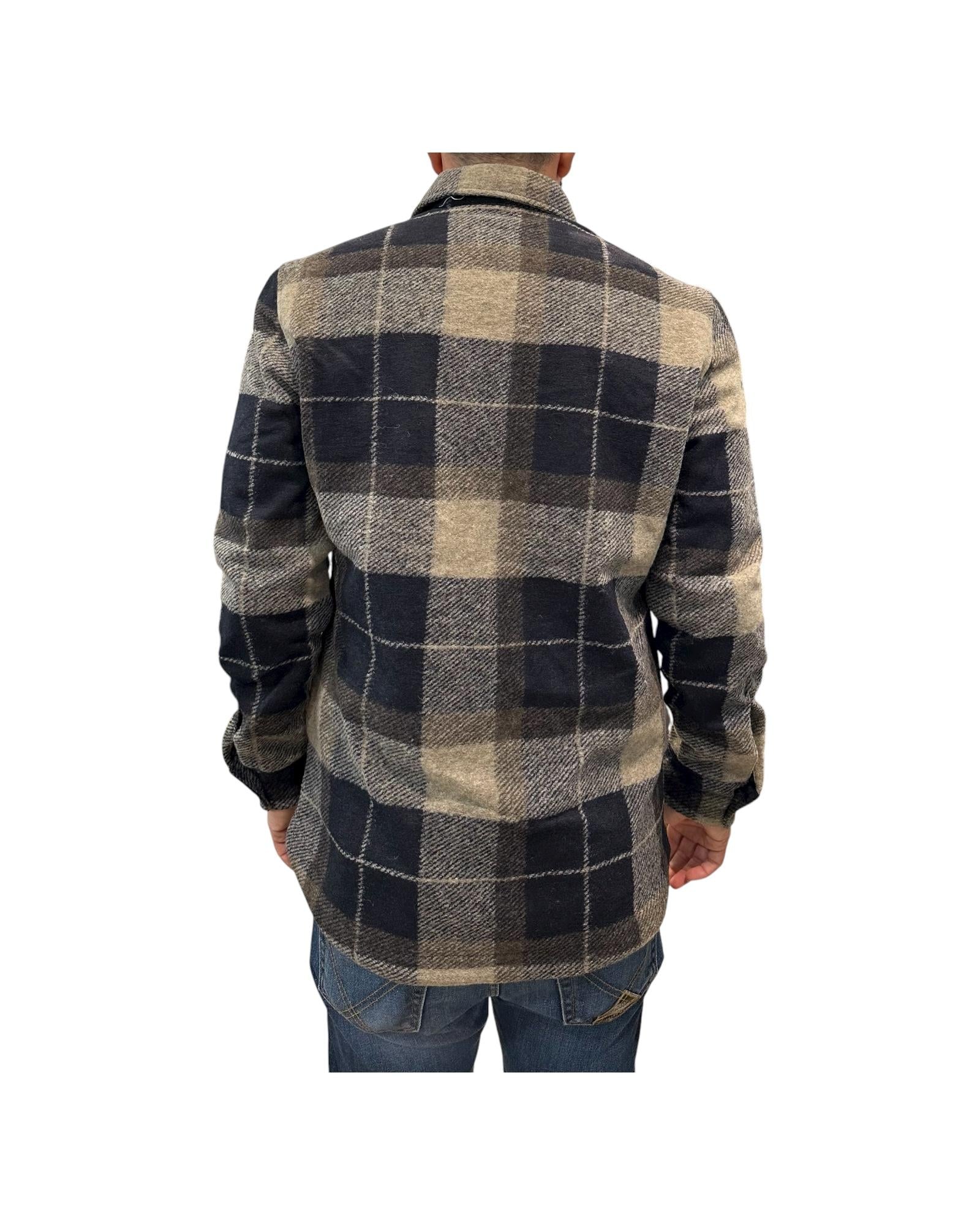 Overshirt Check blue greige AU26W27JK FLA968 BLUE GREIGE Alley docks 