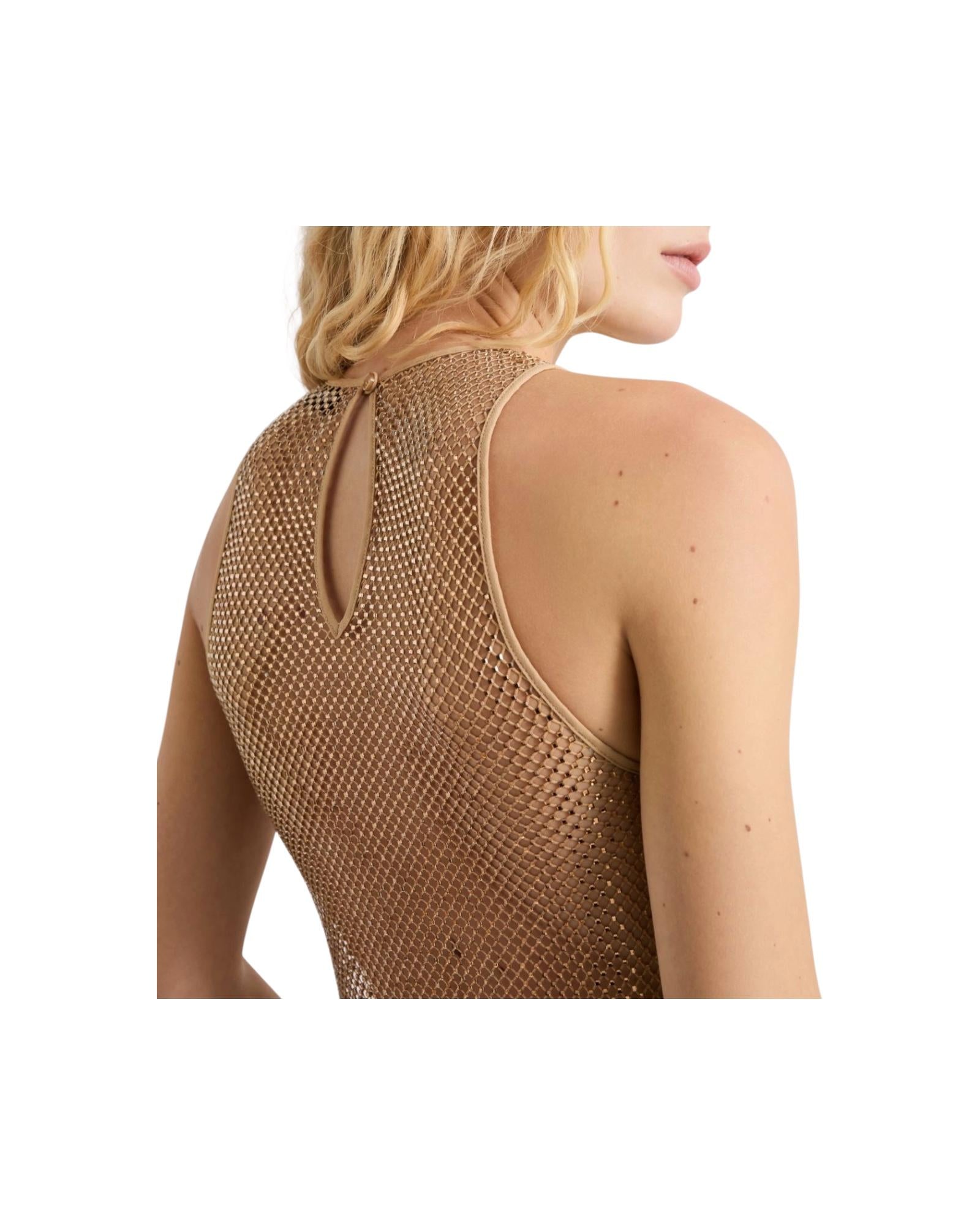 Top in rete con strass Miele DRY 001 MARELLA 