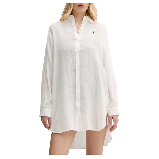 Camicione in cotone e lino Cream 21564377 CREAM RALPH LAUREN 