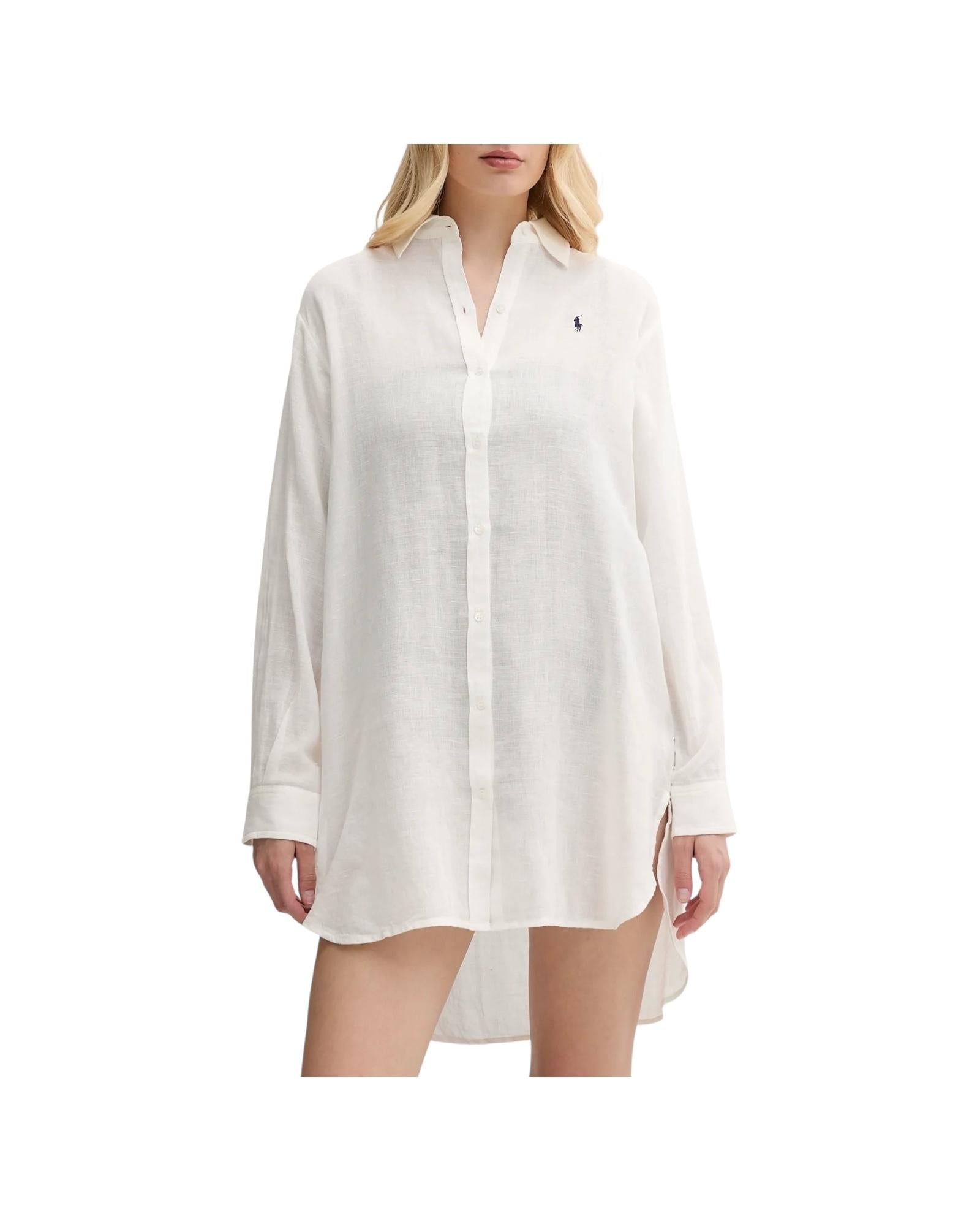 Camicione in cotone e lino Cream 21564377 CREAM RALPH LAUREN 