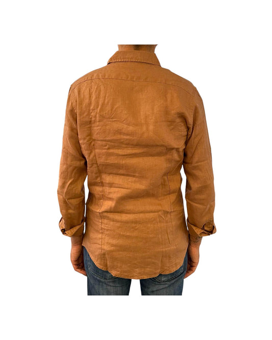 Camcia Uomo in lino Camel CAMICIA LINO TINTA UNITA CAMEL RE.VI.VAL 