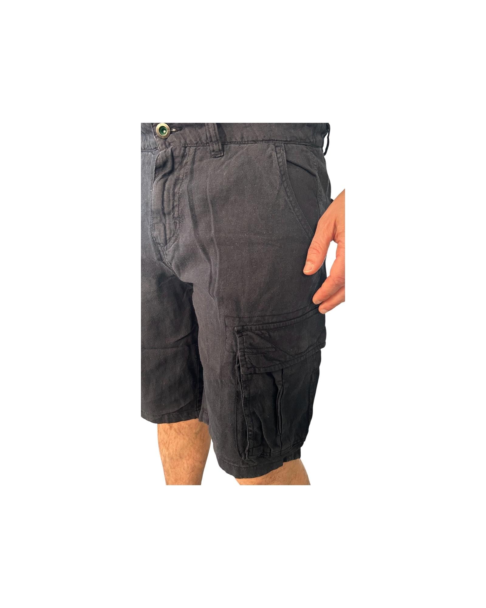 Bermuda misto lino con tasche Blu GK714 BLU RE.VI.VAL 