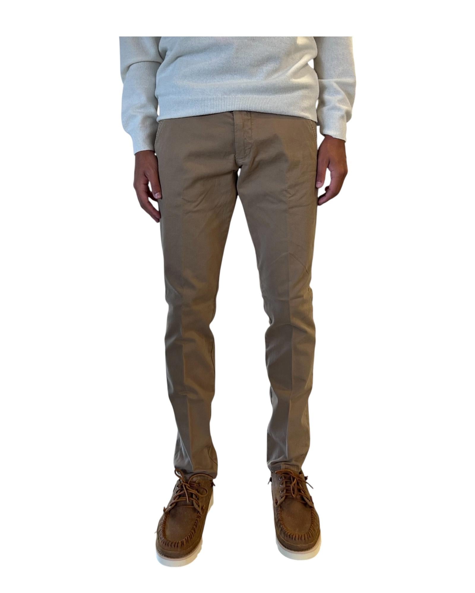 Pantalone New Rolf in gabardina Read beige RRU013C8700112 C0005 ROY ROGER'S 