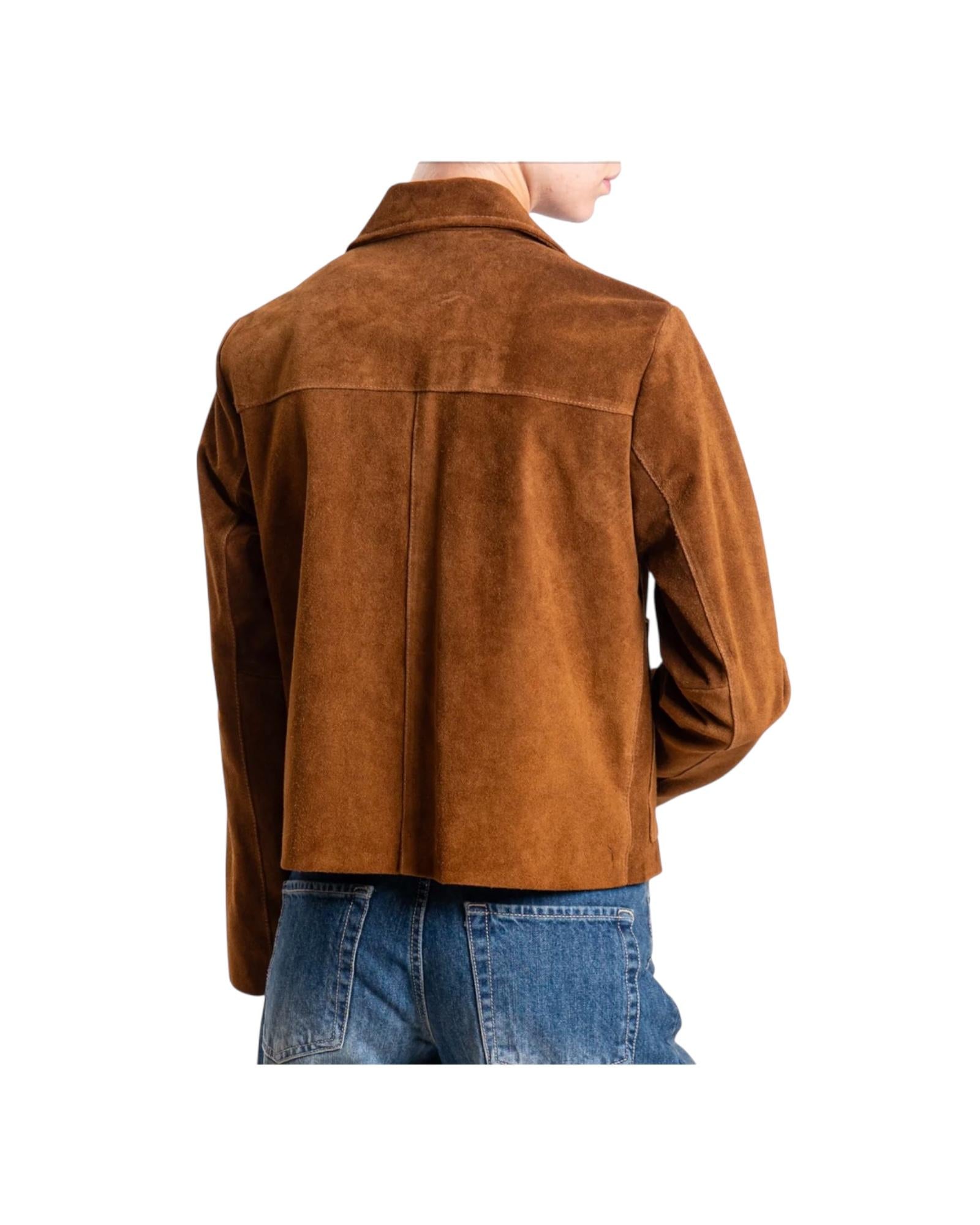 Giacca scamosciata in vera pelle Cognac TF0267 COGNAC VICOLO