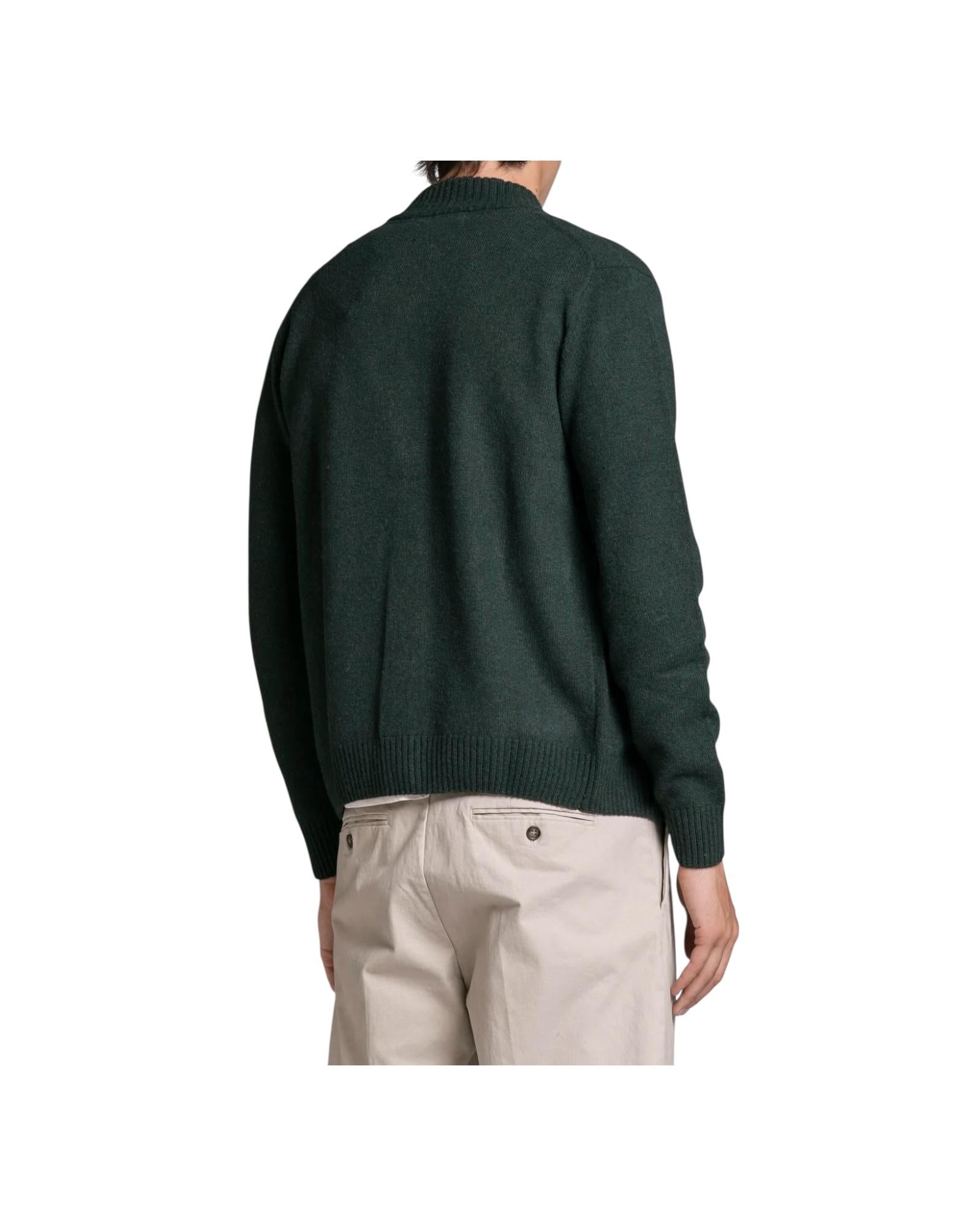Cardigan Chase in lana Dark green CHASE WN8C04 IMPURE 