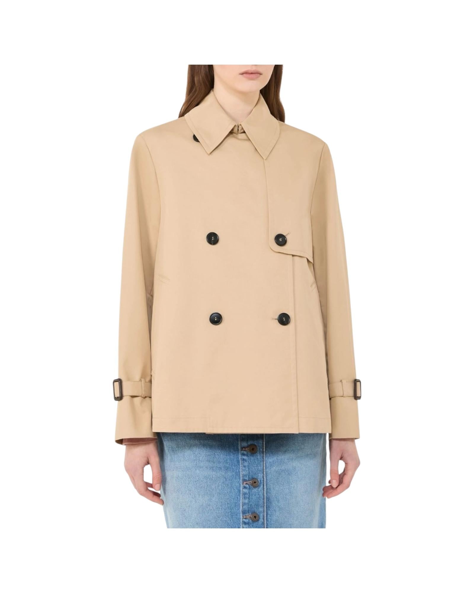 Trench Crop in gabardina antigoccia Beige BIGLIA 003 MAX MARA WEEKEND