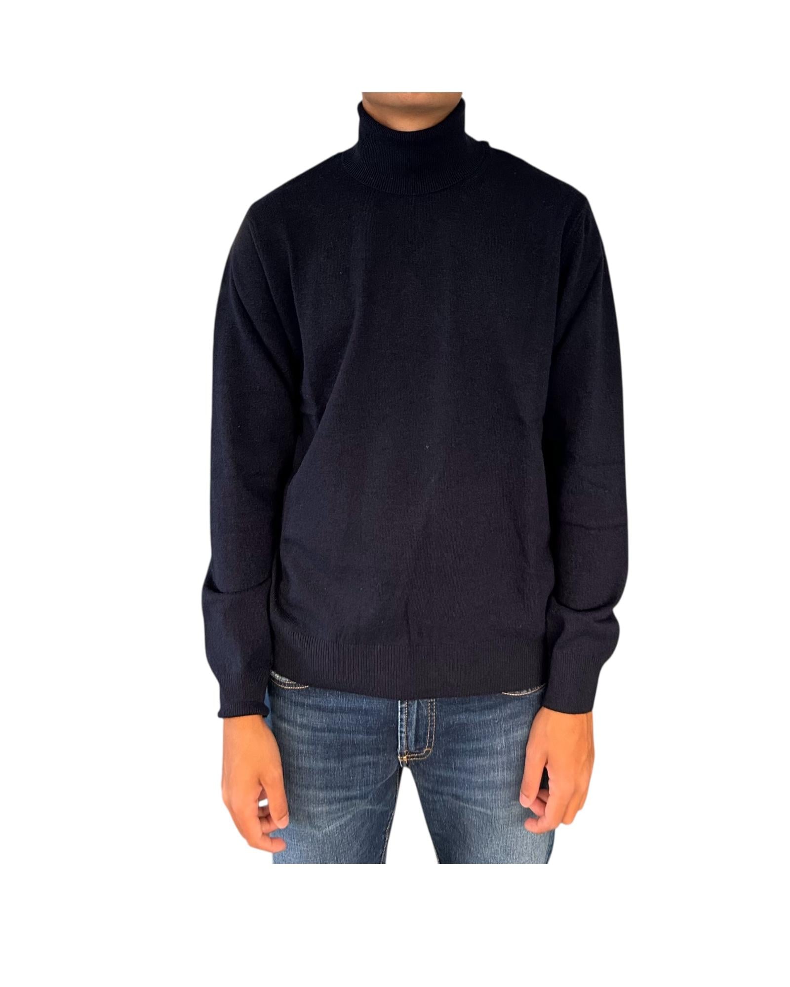 Dolcevita in lana e cashmere Blu navy 00G50155M 490 MONTECHIARO 