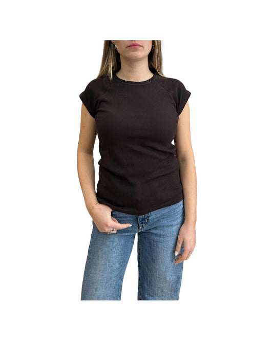 T-Shirt a coste Marrone BLAKE MARRONE CHS 