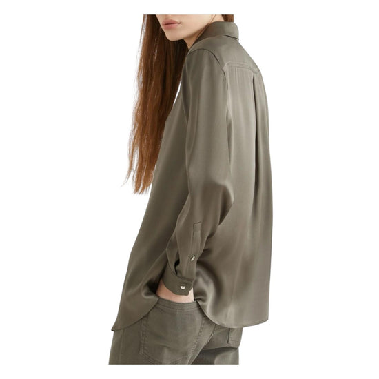 Camicia in raso di misto seta Verde BUNNY 002 MARELLA 