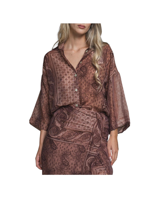 Camicia in mussola con stampa Paisley CORA MULTICOLOR IMPURE 