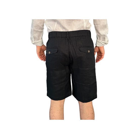 Bermuda in lino Blue Navy AU25S40BE PA1090 NAVY BLUE ALLEY DOCKS 