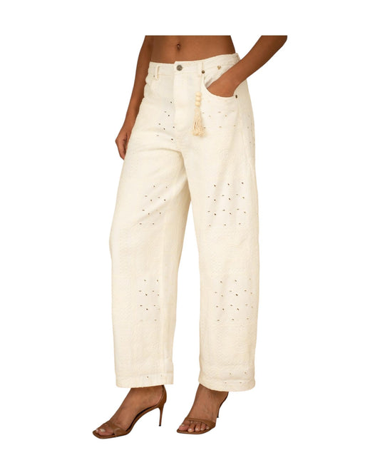 Pantalone in Pizzo Sangallo Panna V02A0185 PANNA PHILIA LOFT 