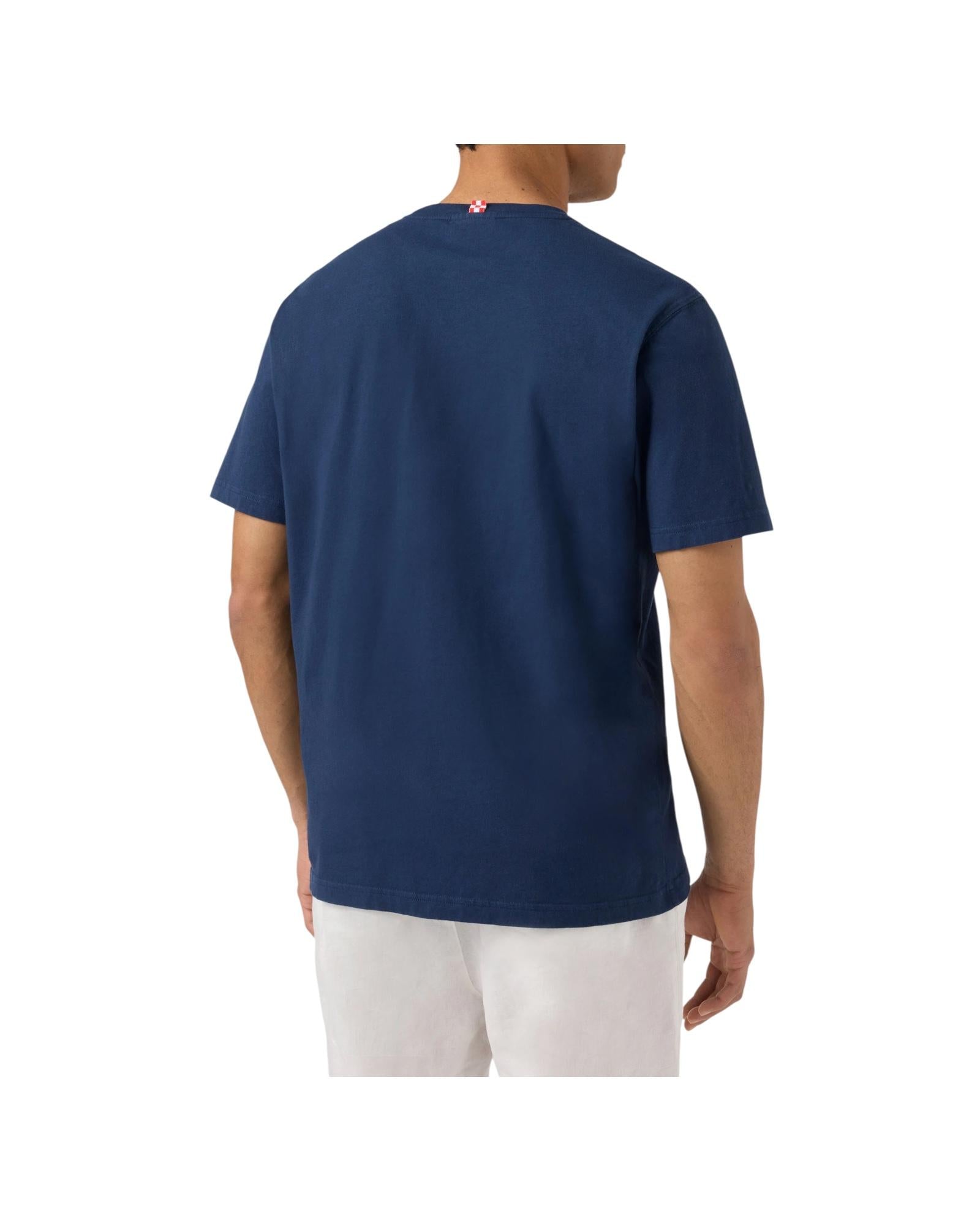 T-shirt Portofino blu con ricamo Lupo Di Mare POT0001 04458L MC2 SAINT BARTH 