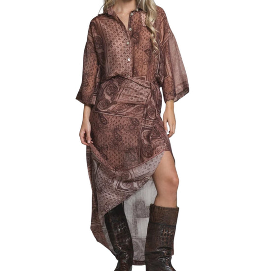 Gonna lunga in mussola con stampa paisley GLENN VIS130 IMPURE 