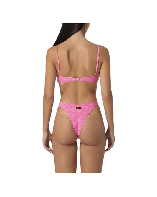Bikini top con slip americano fisso Rosa SW0721 ROSA F**K 