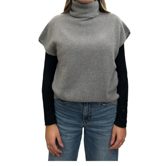 Gilet Over collo alto in cashemre Grigio 85886 114 RETOIS 