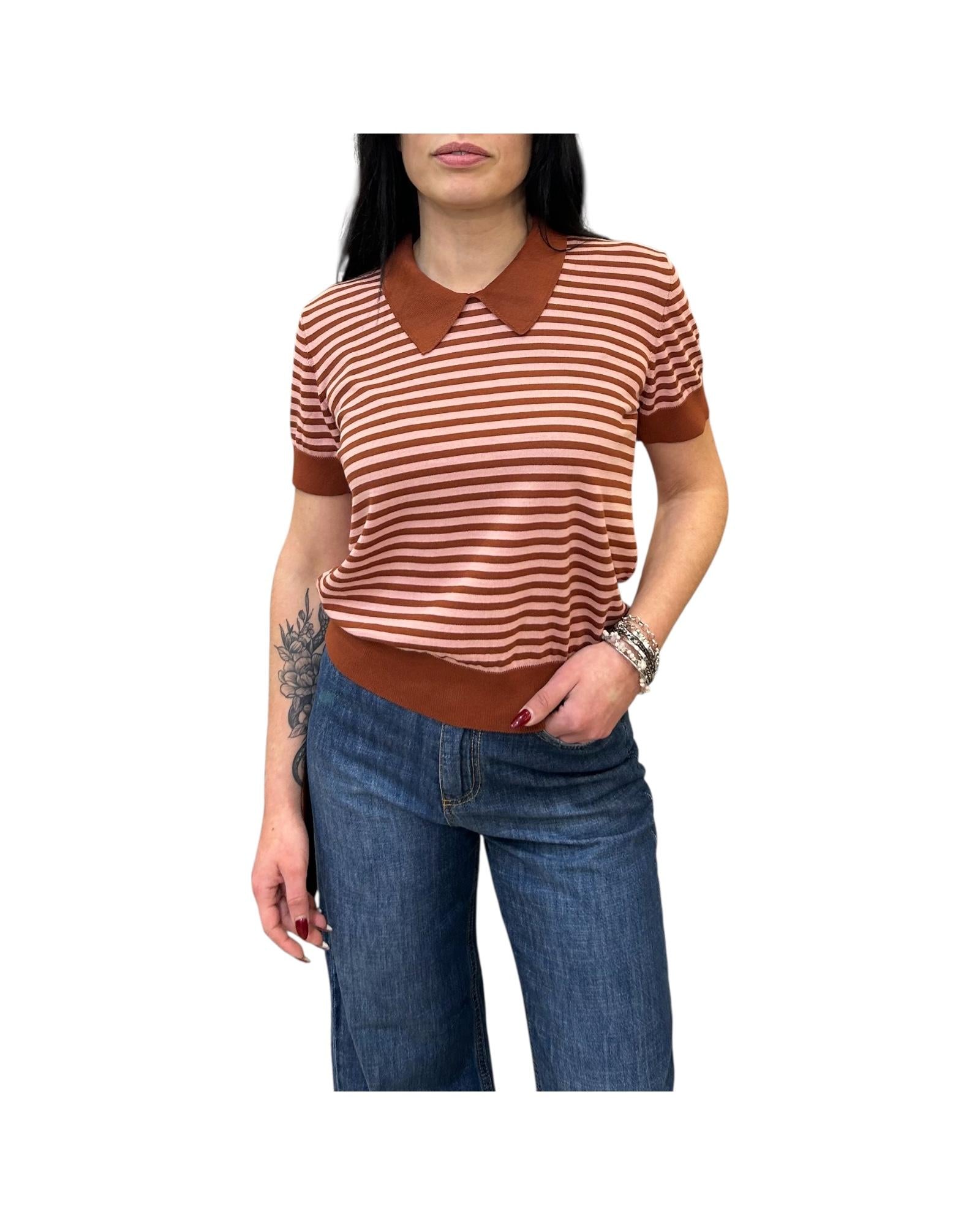 Maglia a righe con colletto M32 917 301 FLOOR