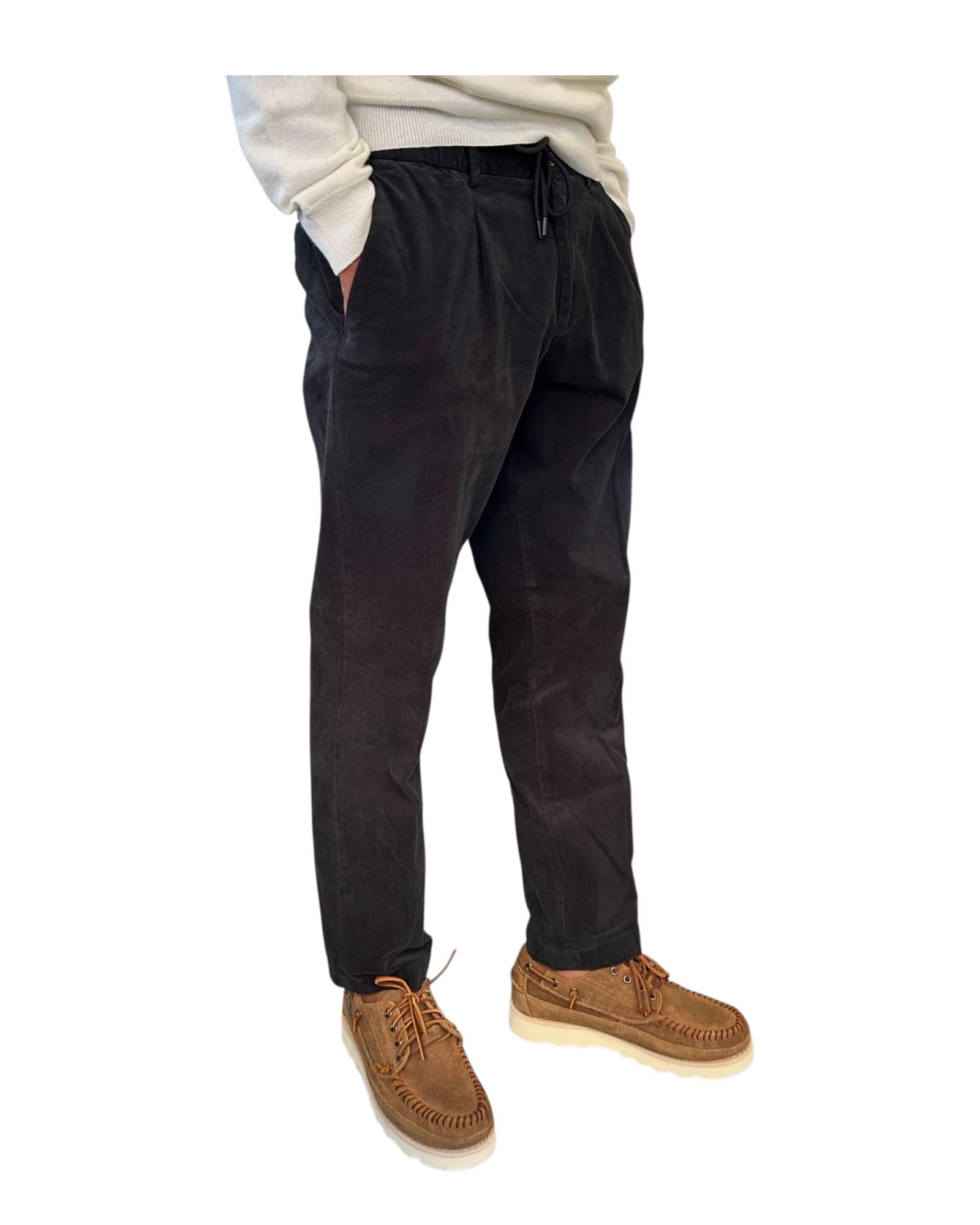Pantalone in fustagno con coulisse Navy blue AU26W32PA PA1546 NAVY BLUE Alley docks 