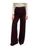 Pantalone Palazzo in velluto lavorato Bordeaux