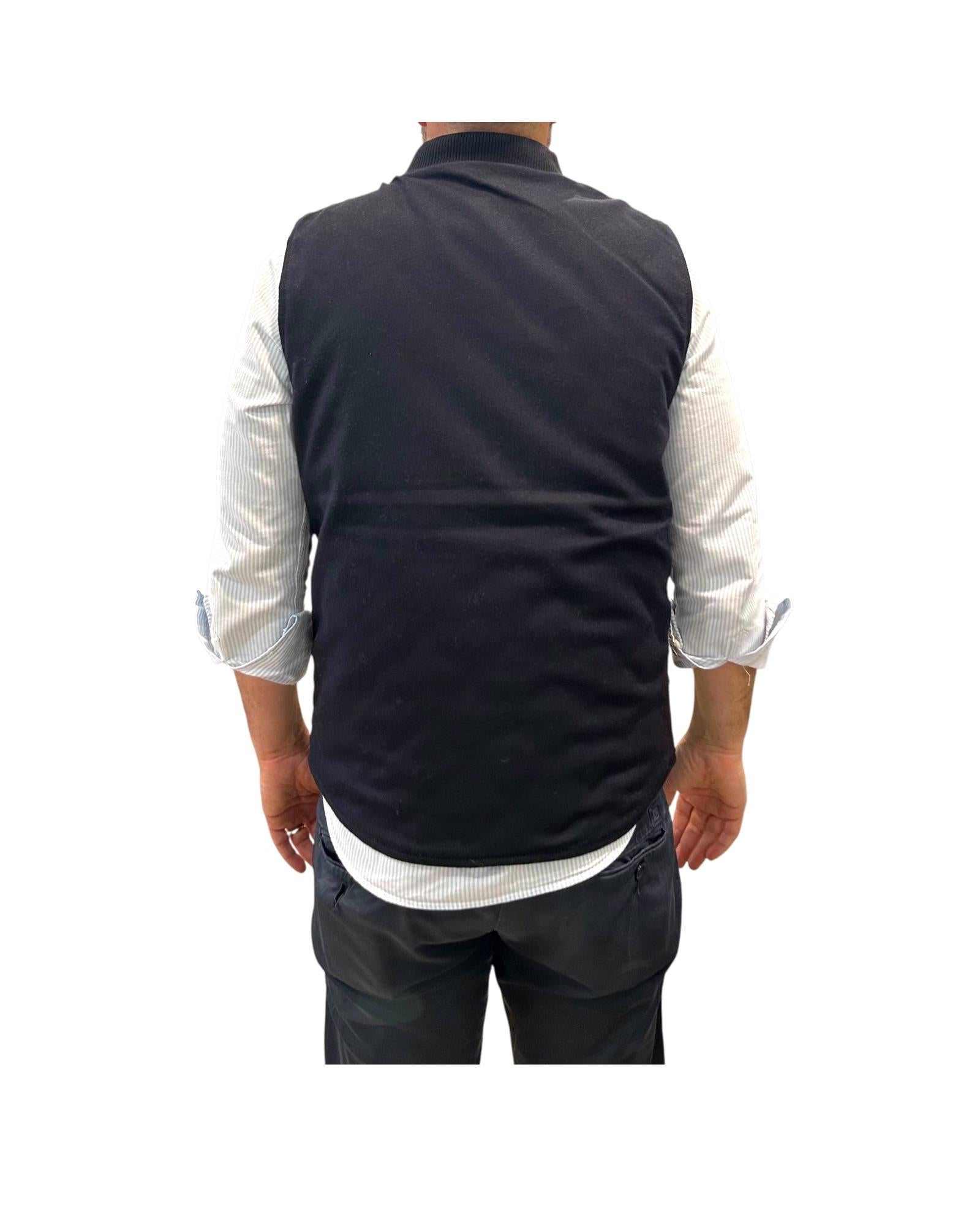 Gilet in lana reversibile Navy W5020 NAVY BL'KER 