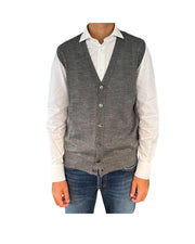 Gilet con bottoni in lana Grigio medio