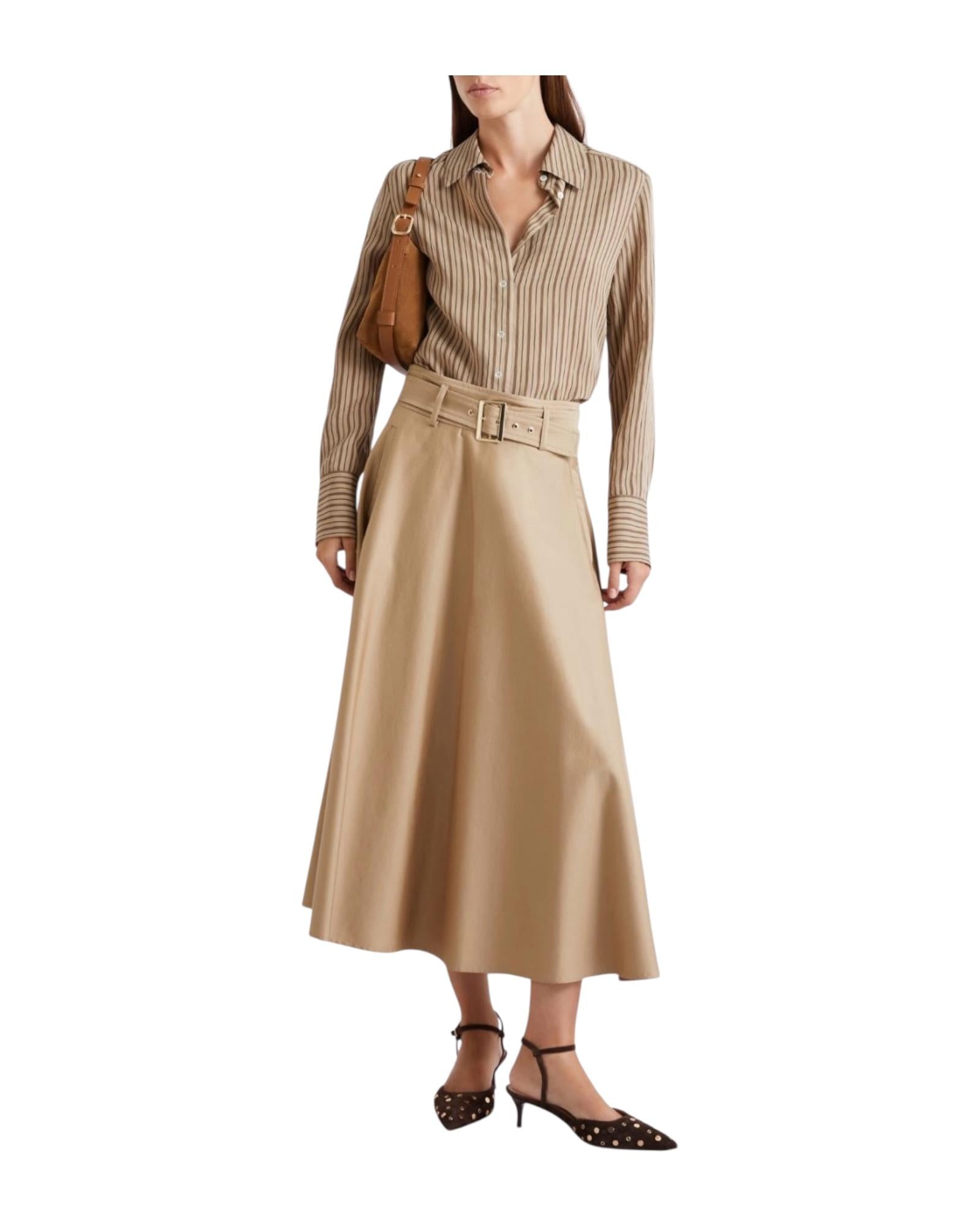 Camicia in viscosa riga Testa di moro FOLK 001 MARELLA 