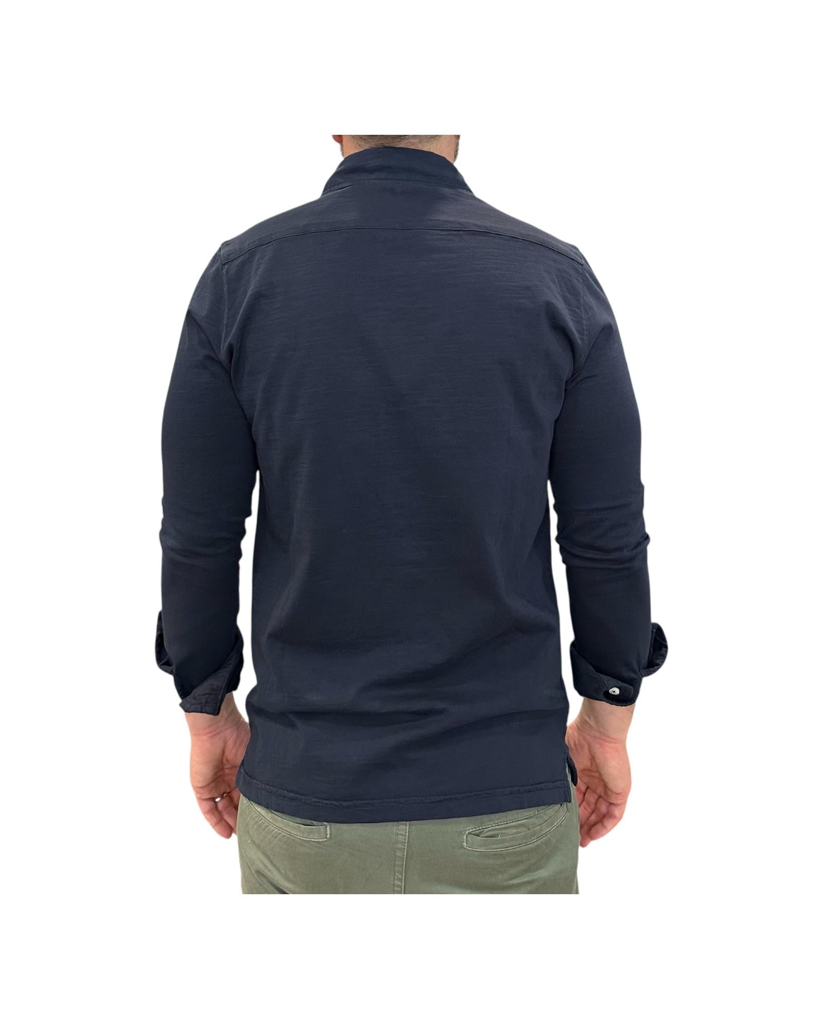Camicia uomo Seaport fiammata navy. 6503 NAVY BL'KER