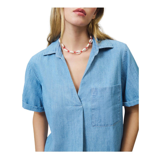 Camicia Republic in chambray Bleach RND90294CQ310102 C0090 ROY ROGER'S 