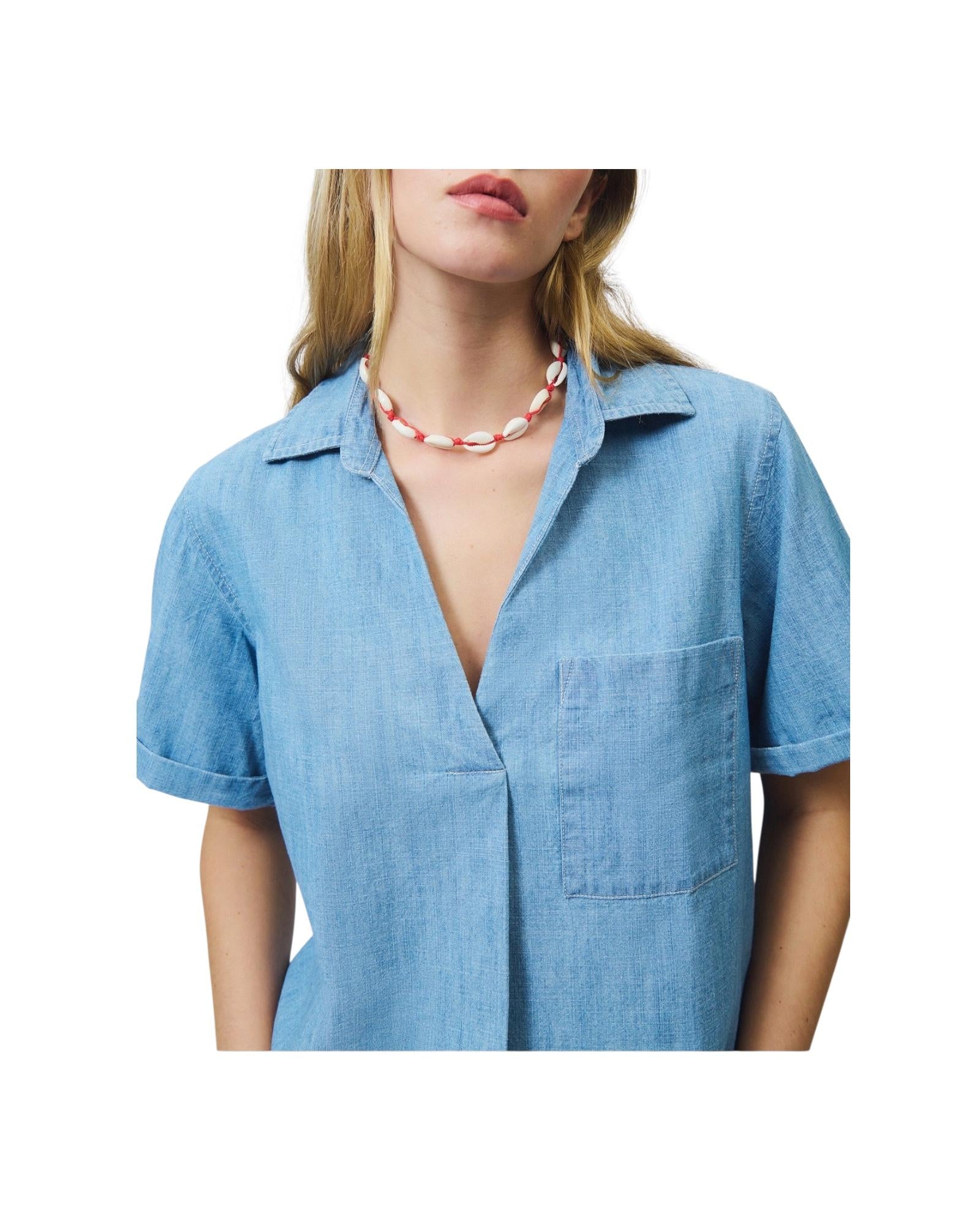 Camicia Republic in chambray Bleach RND90294CQ310102 C0090 ROY ROGER'S 