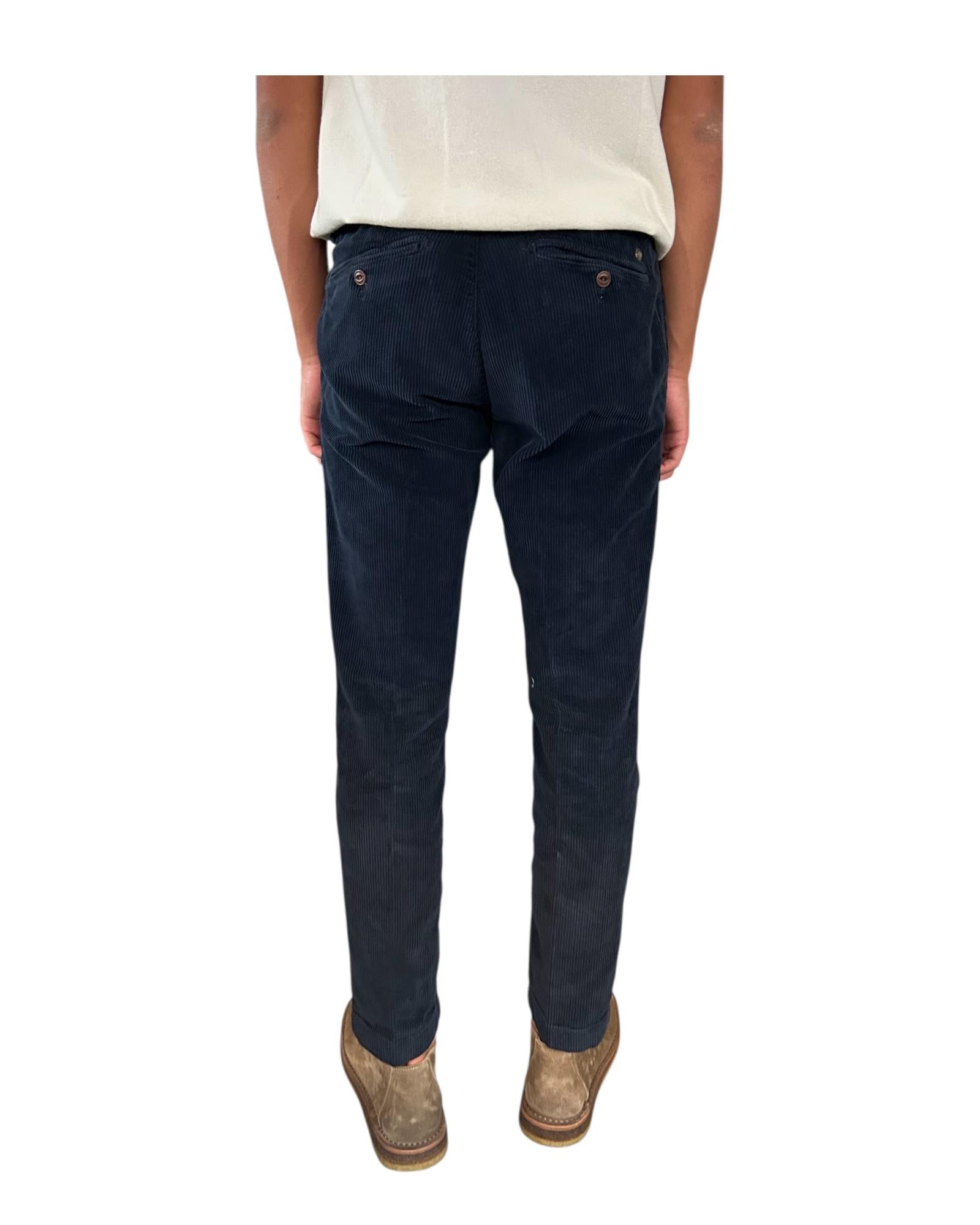 Pantalaccio Bristol velluto 500 righe Dark navy 019 BRISTOL VELVET DARK NAVY MODFITTERS 