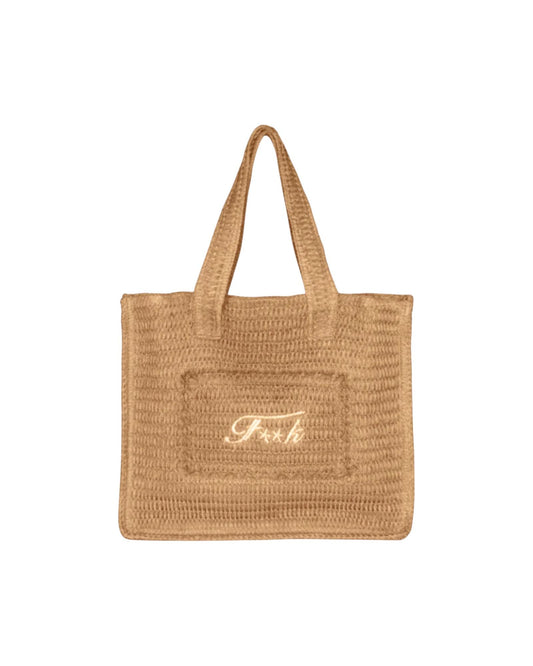 Shopping bag in rafia Beige SW0001 BEIGE F**K 