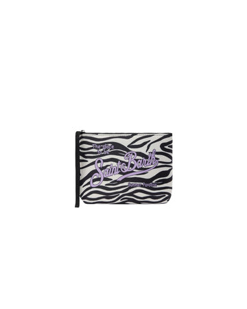 Pochette Aline in scuba con stampa zebrata ALIN001 03322L MC2 SAINT BARTH 