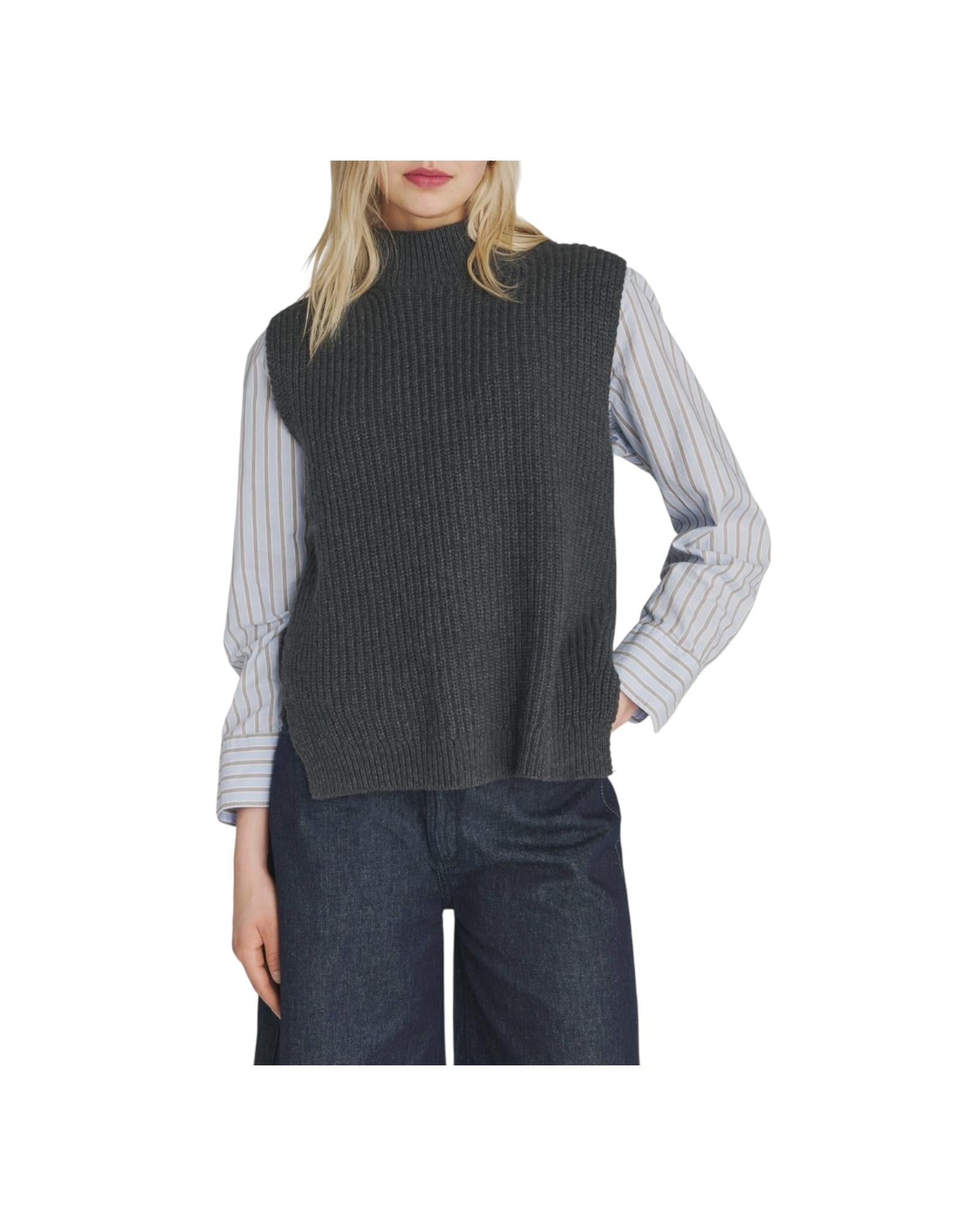 Gilet in misto lana Dark grey RND90243CN92XXXX C0101 ROY ROGER'S 