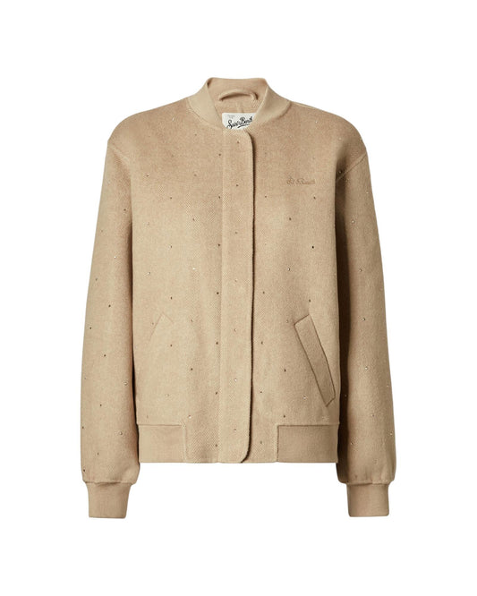 Bomber Adrien in tessuto double a spina di pesce con strass ARD0001 00005I MC2 SAINT BARTH 