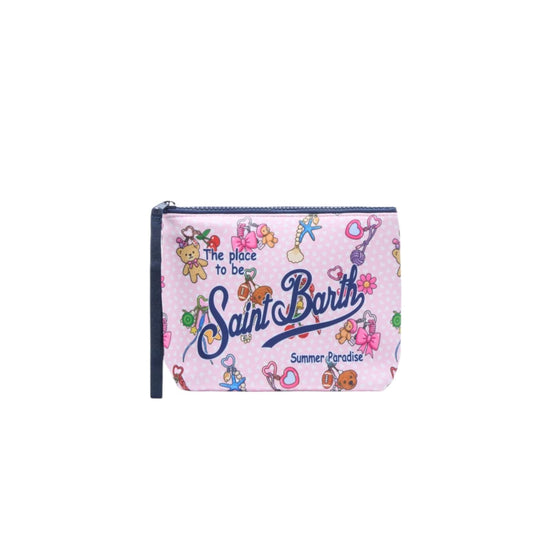 Pochette Aline in scuba con stampa Charms party Rosa ALIN001 00518L MC2 SAINT BARTH 