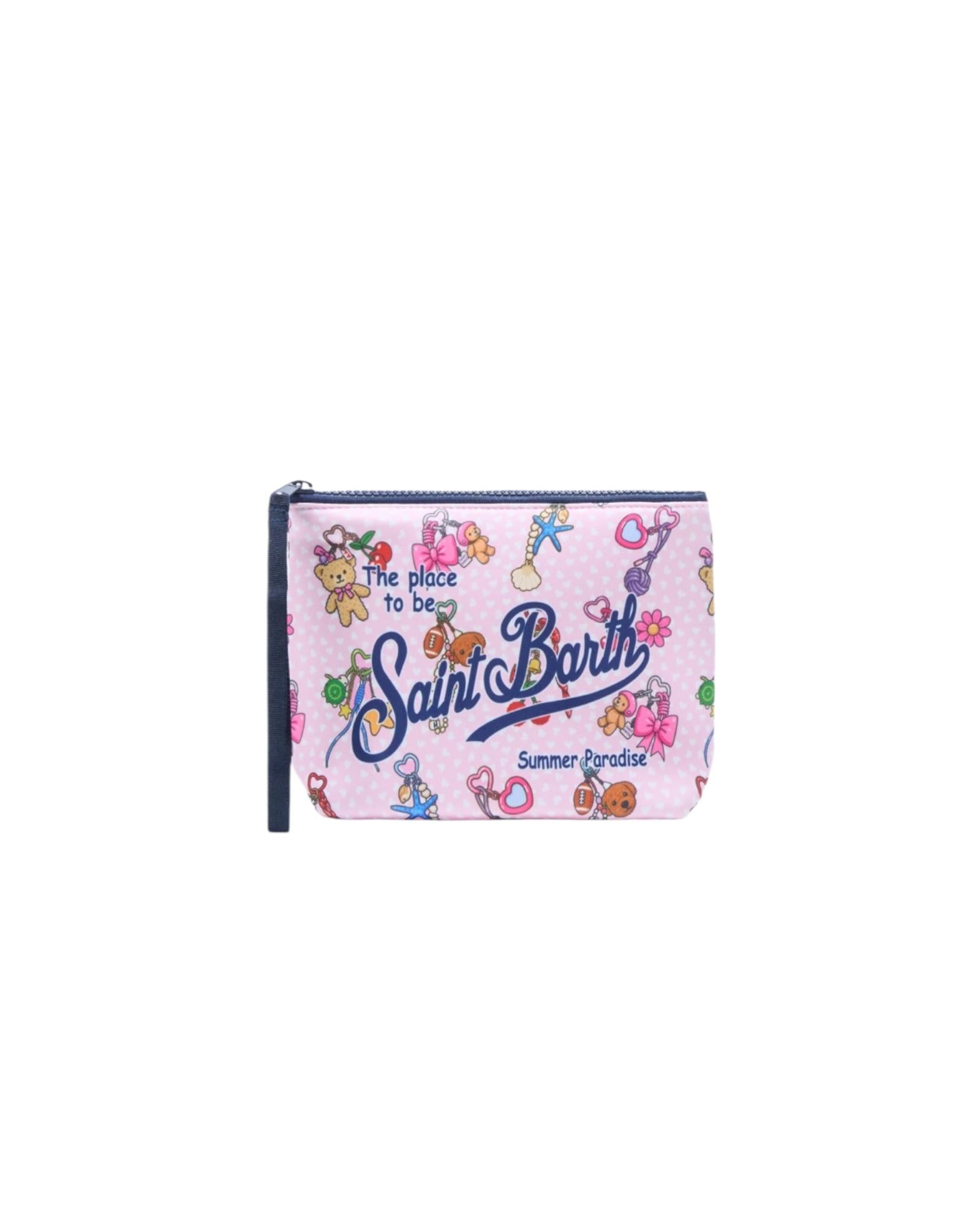 Pochette Aline in scuba con stampa Charms party Rosa ALIN001 00518L MC2 SAINT BARTH 