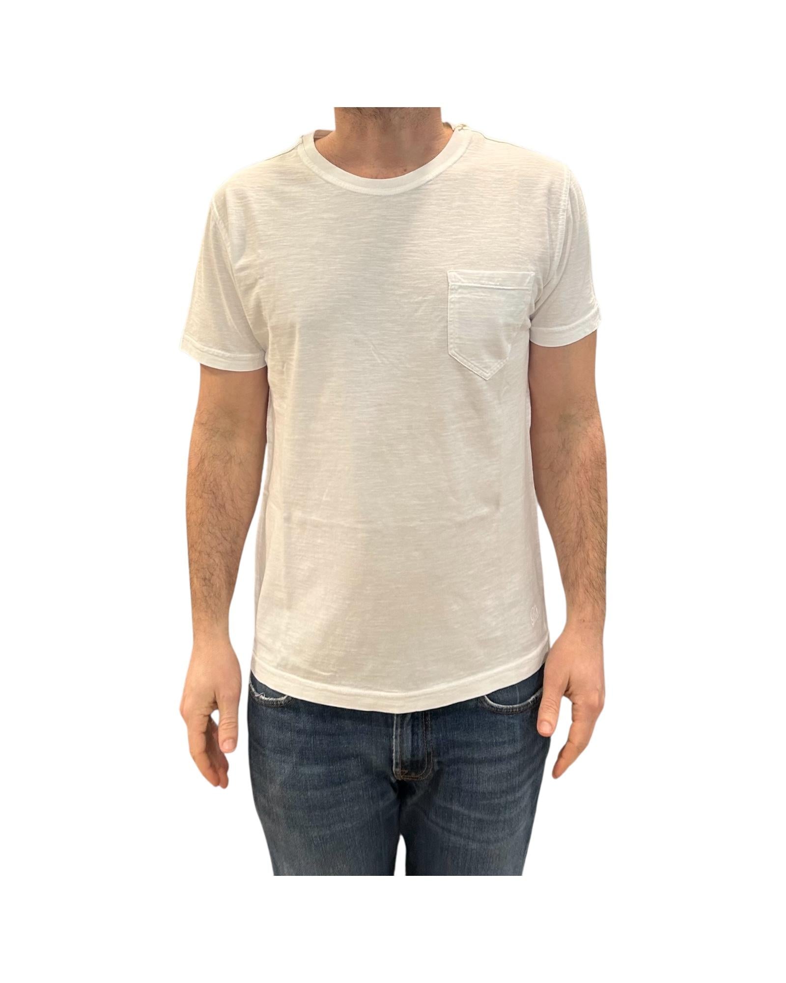 T-shirt Uomo Casco Bay Fiammata White 1001 WHITE BL'KER 