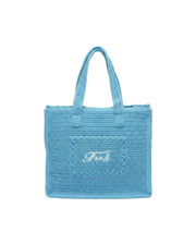 Shopping Bag in rafia Turchese