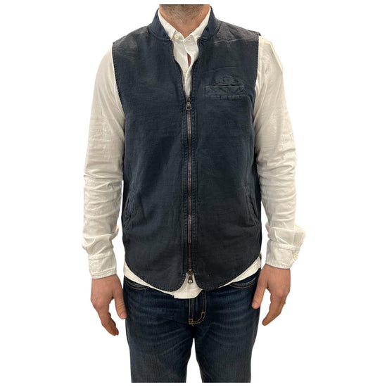 Gilet misto lino Navy 6511 NAVY BL'KER 