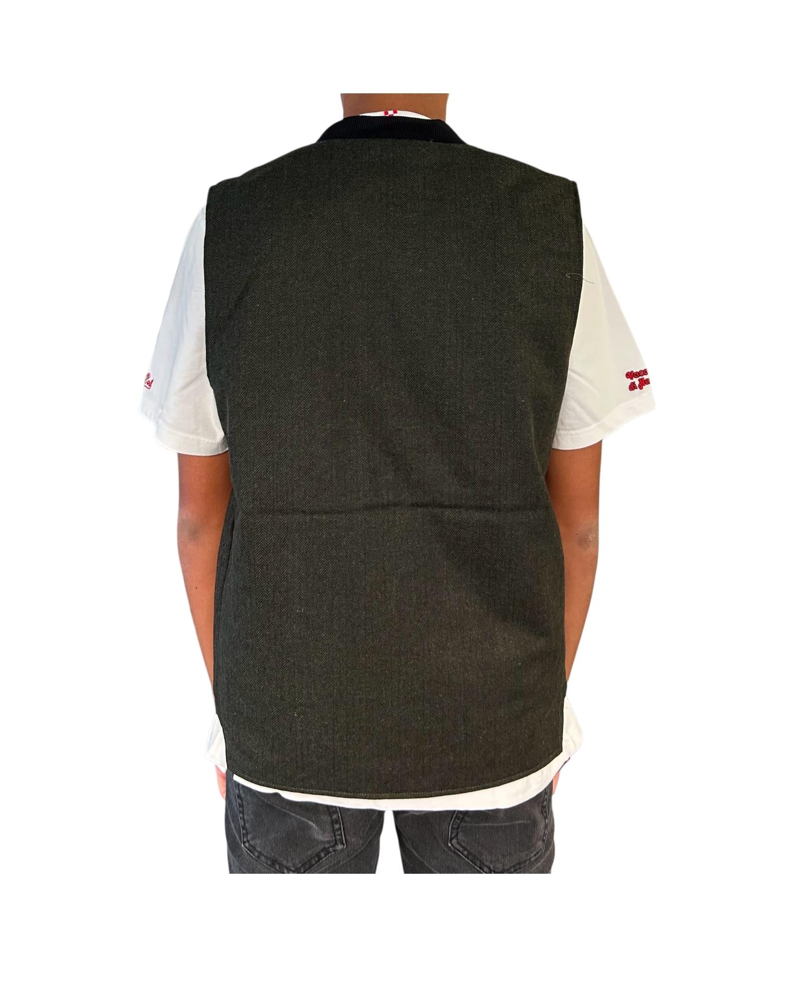 Gilet Martin reverse mixed wool Green MARTIN MWBC06 IMPURE 