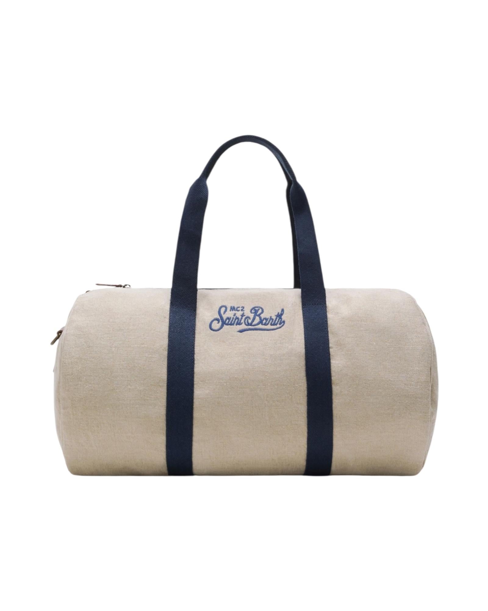 Borsone Round Jetleg in lino Beige JTEL008 00439L MC2 SAINT BARTH 