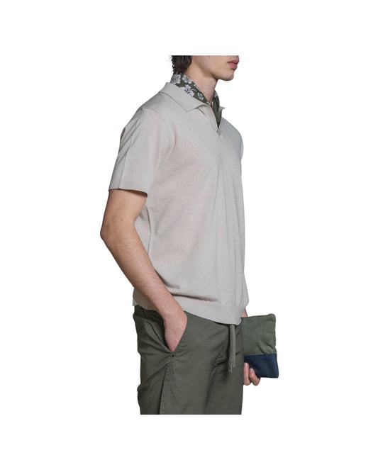 Polo skipper in cotoe Crepe Ecru CLARK CRPC56 IMPURE 