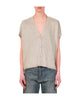 Loose cardigan, short sleeve, stone.