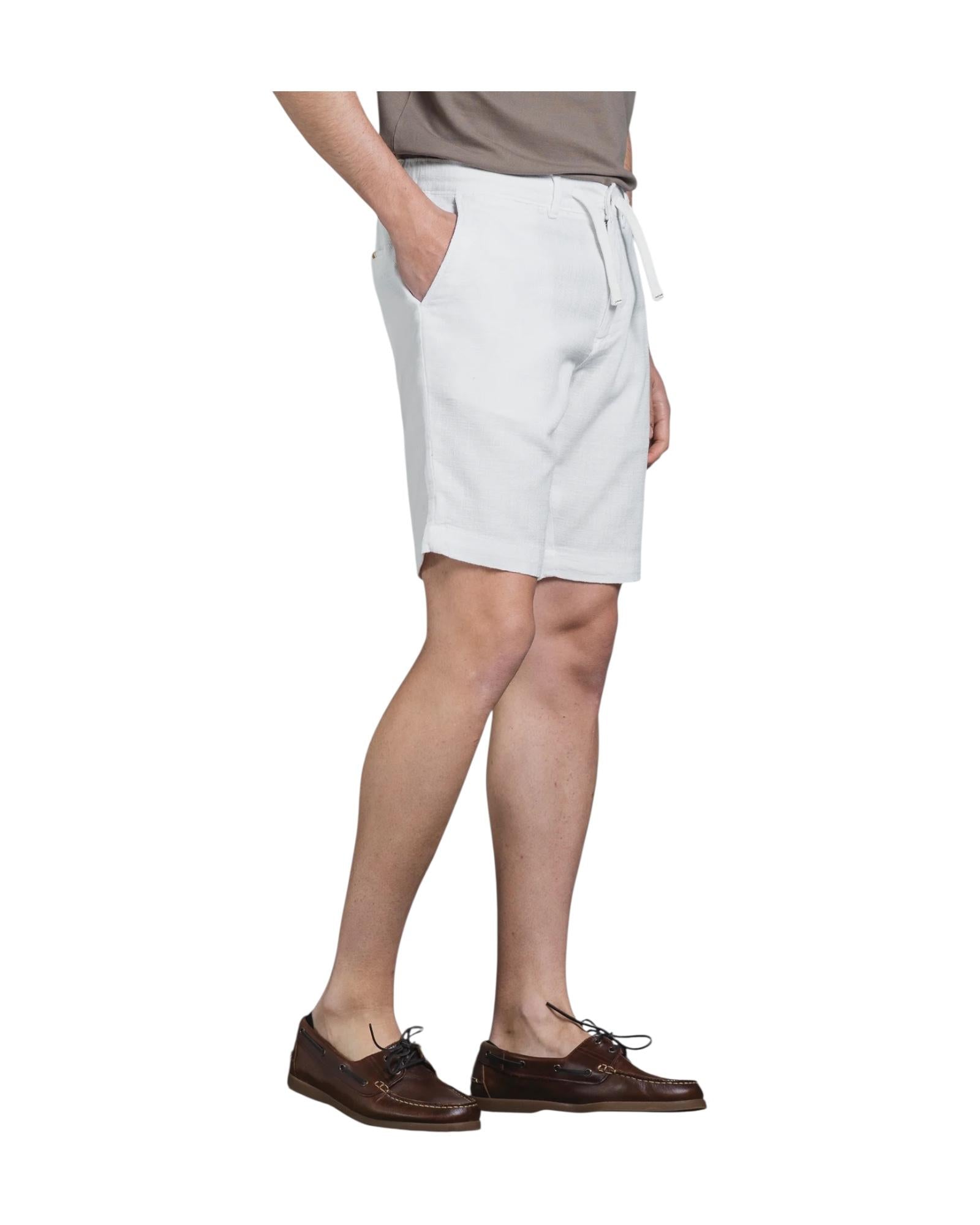 Bermuda in misto lino White NILS102 MLNC24 IMPURE 