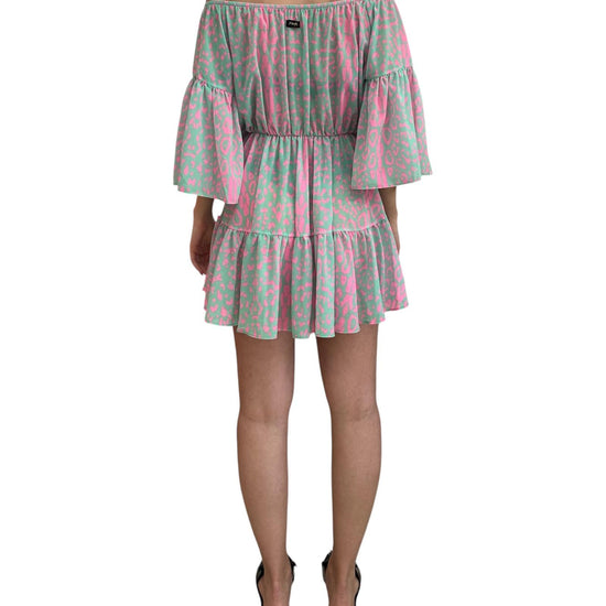 Vestito corto con volant Rosa e Celeste FK24-1368X02 UNICA F**K 