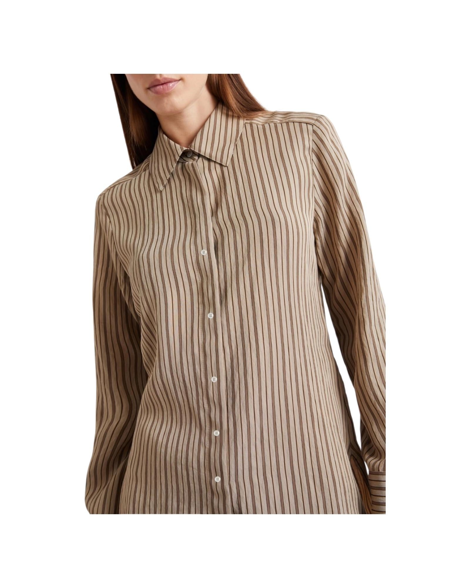 Camicia in viscosa riga Testa di moro FOLK 001 MARELLA 