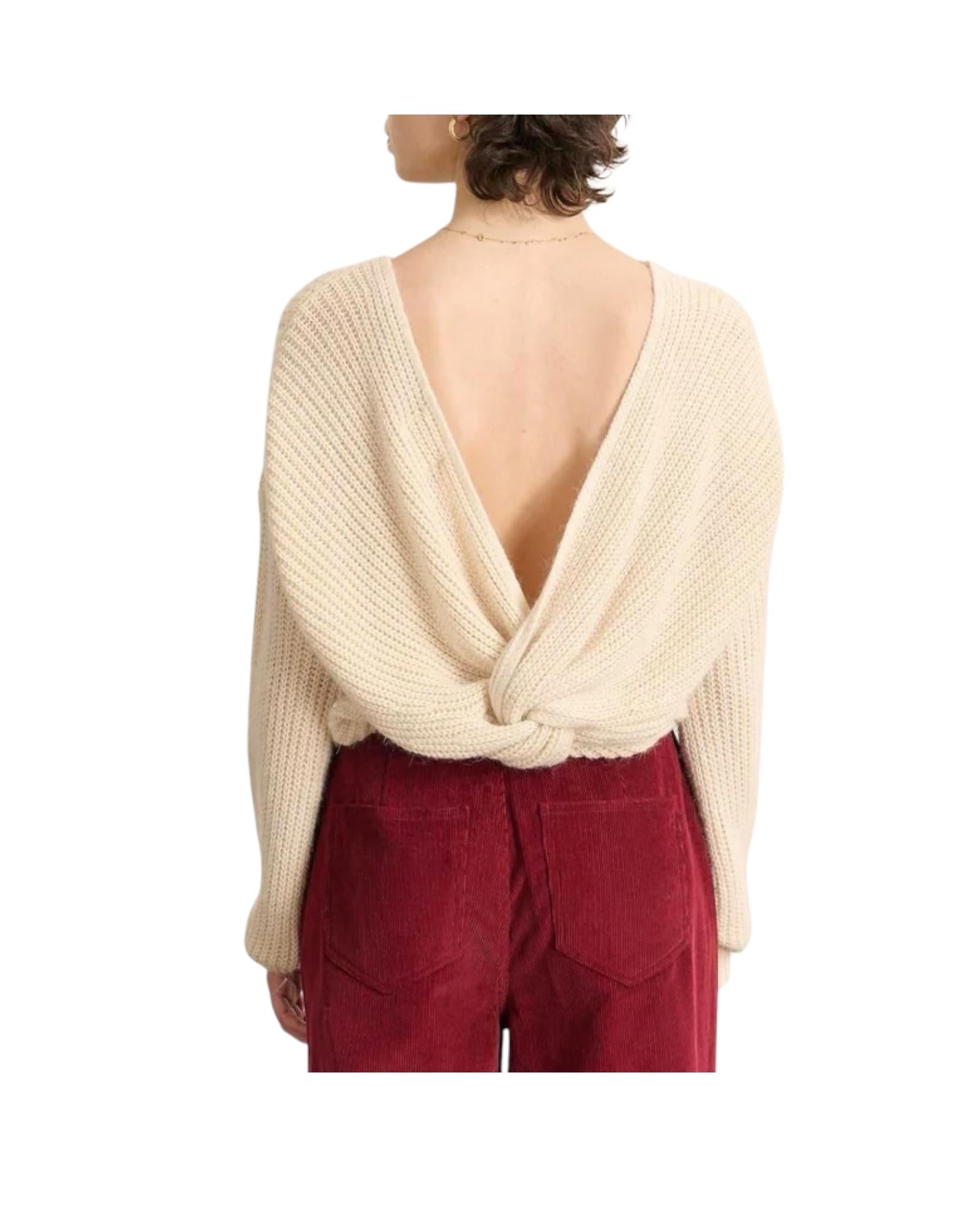 Maglione Kiwi con scollo posteriore Beige 3290 KIWI BEIGE GARANCE PARIS 