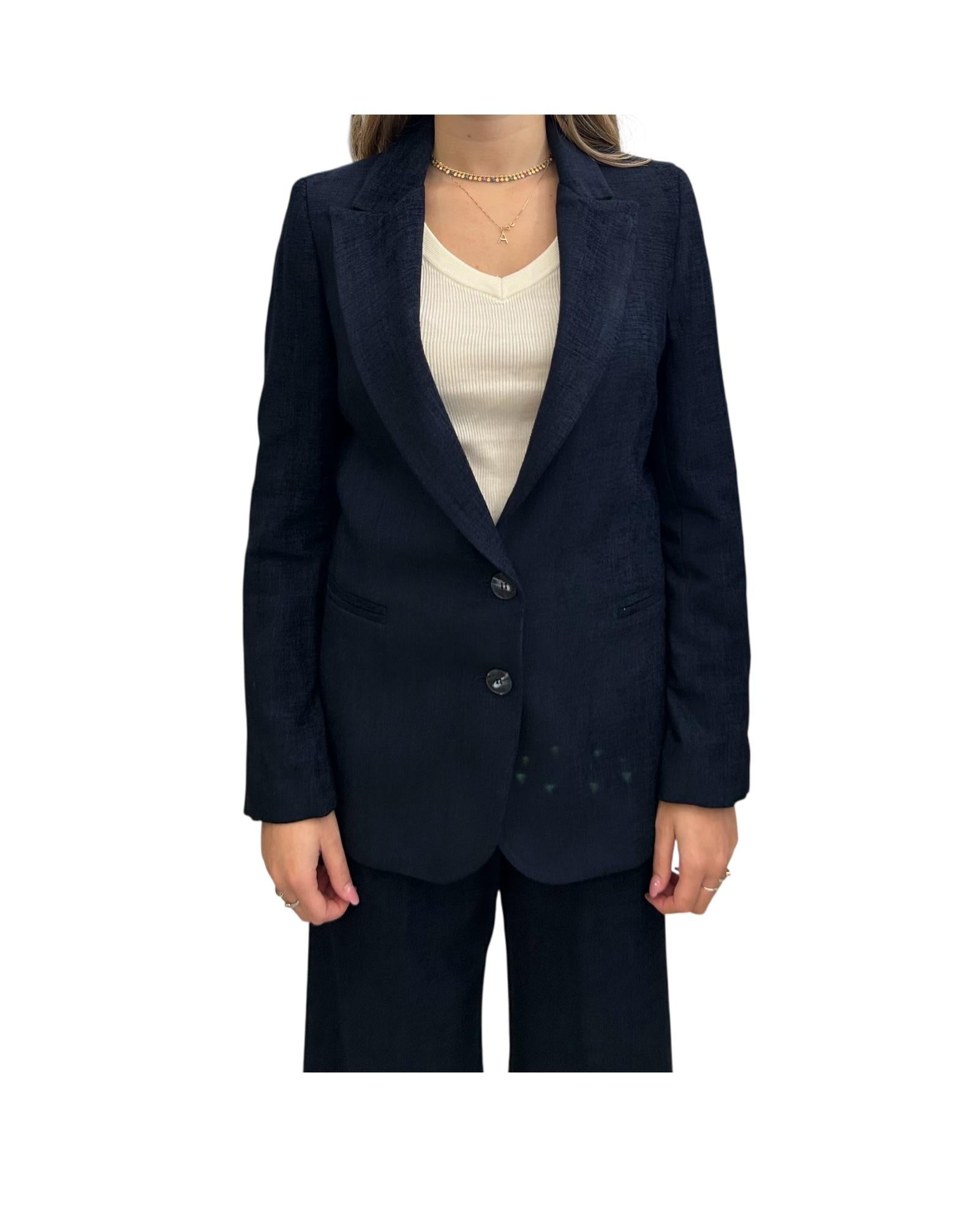 Blazer in velluto lavorato Blu JCB P002 004 haveone