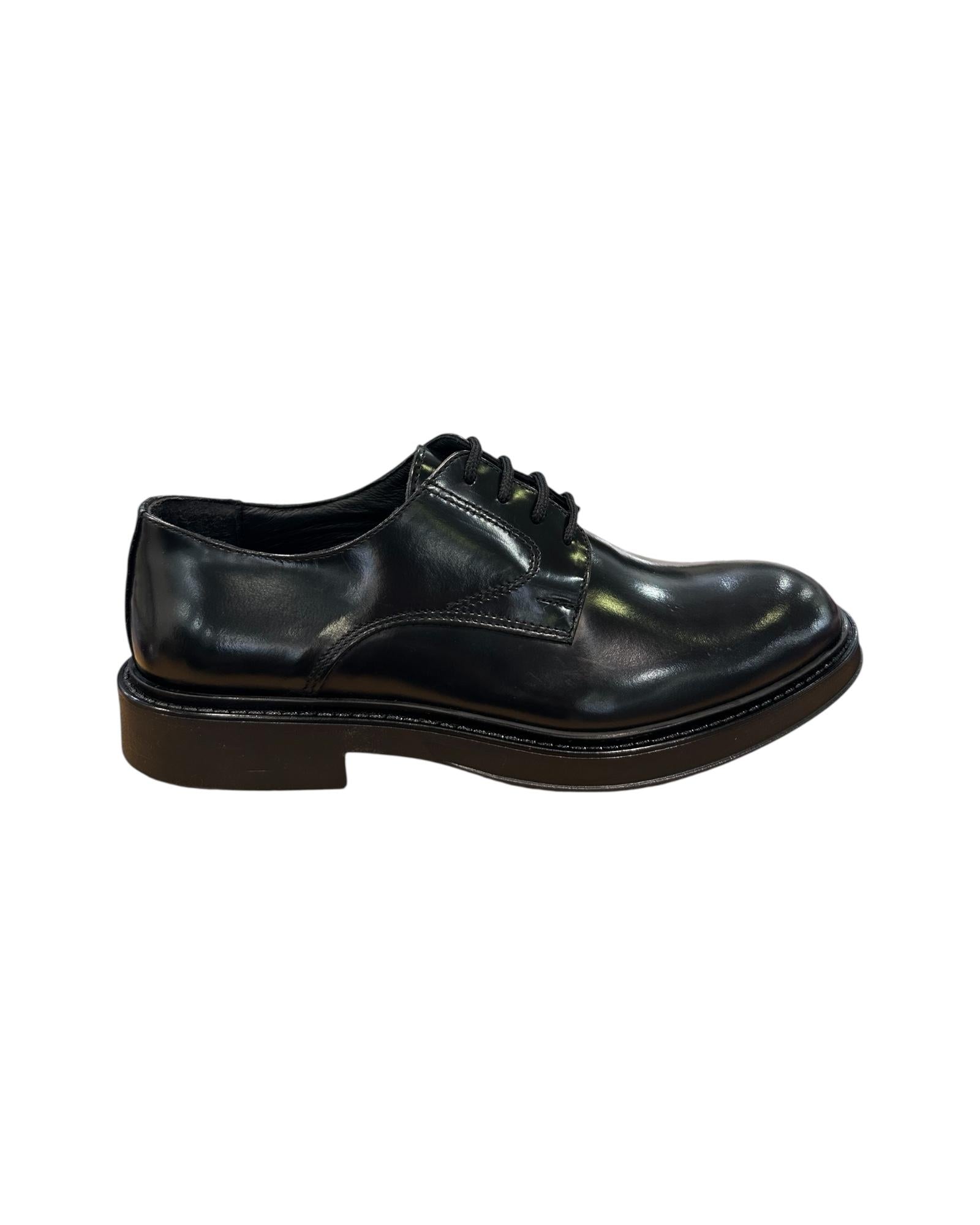 Derby in vera pelle Nero 720 ABRASIVATO NERO Antico calzaturificio artigiano 